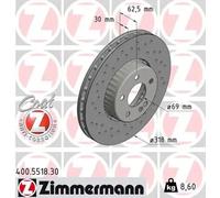 2x Disco de freno ventilado 400.5518.30 ZIMMERMANN para MERCEDES-BENZ CLASE C