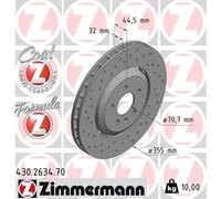 2x Disco de freno ventilado 430.2634.70 ZIMMERMANN para OPEL ASTRA J GTC