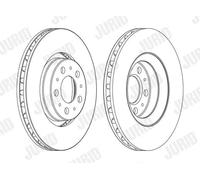 2x Disco de freno ventilado 562173JC-1 JURID para VOLVO V70 I S80 I V70 II S60 I