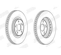 JURID Discos de Freno Delanteros Ø320 MM Ventilado para Honda Accord VIII Cu Cw