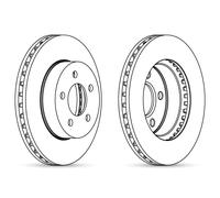 2x Disco de freno ventilado 562856JC JURID para JEEP CHEROKEE