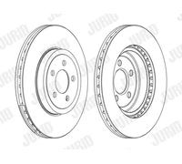 2x Disco de freno ventilado 562868JC-1 JURID para CHRYSLER LANCIA