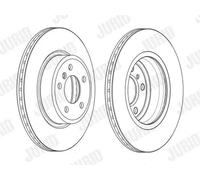 2x Disco de freno ventilado 562889JC JURID para BMW 5 5 Touring