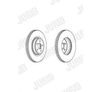 2x Disco de freno ventilado 562945JC-1 JURID para SUBARU LEGACY IV OUTBACK