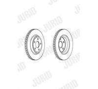 2x Disco de freno ventilado 562972JC-1 JURID para JEEP GRAND CHEROKEE IV