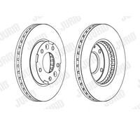 2x Disco de freno ventilado 563039JC JURID para KIA CARNIVAL I CARNIVAL II