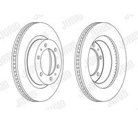 2x Disco de freno ventilado 563183JC JURID para TOYOTA HILUX VII Pick-up