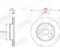2x Disco de freno ventilado 563279JC JURID para SUZUKI SX4 S-CROSS KIZASHI