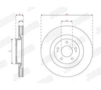 2x Disco de freno ventilado 563307JC JURID para MITSUBISHI ECLIPSE CROSS