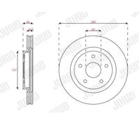 2x Disco de freno ventilado 563582JC JURID para SUZUKI SWIFT V