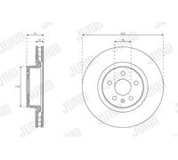 2x Disco de freno ventilado 563660JC-1 JURID para TESLA MODEL S