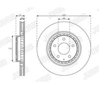 2x Disco de freno ventilado 563714JC JURID para MAZDA 6 Sedán 6 Station Wagon