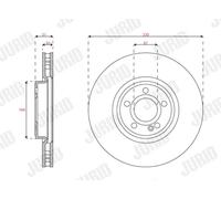 2x Disco de freno ventilado 563754JC-1 JURID para MERCEDES-BENZ CLASE A CLA GLB