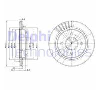 2x Disco de freno ventilado BG2700 DELPHI para FORD MONDEO I MONDEO I Sedán