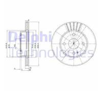 2x Disco de freno ventilado BG2802 DELPHI para MAZDA 323 S IV 323 C IV 323 F IV