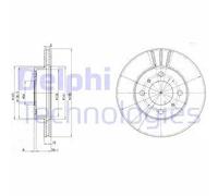 2x Disco de freno ventilado BG2810 DELPHI para MITSUBISHI PROTON