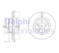 2x Disco de freno ventilado BG2827C DELPHI para SUBARU TOYOTA