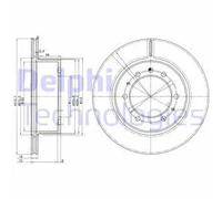 2x Disco de freno ventilado BG3117 DELPHI para NISSAN PATROL III/2 Station Wagon