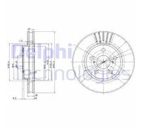 2x Disco de freno ventilado BG3187 DELPHI para TOYOTA CARINA E VI Sedán