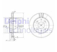 2x Disco de freno ventilado BG3202 DELPHI para MITSUBISHI VOLVO