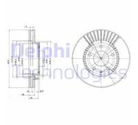 2x Disco de freno ventilado BG3232 DELPHI para MAZDA XEDOS 9 MPV II