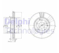 2x Disco de freno ventilado BG3240C DELPHI para MERCEDES-BENZ CLASE C CLASE E