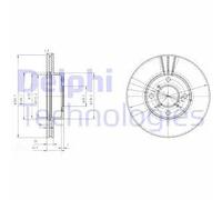 2x Disco de freno ventilado BG3341 DELPHI para SUZUKI BALENO Hatchback BALENO