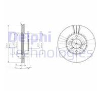 2x Disco de freno ventilado BG3341 DELPHI para SUZUKI BALENO Hatchback BALENO