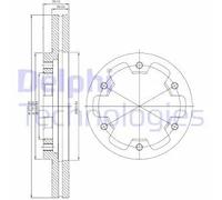 2x Disco de freno ventilado BG3422 DELPHI para NISSAN FORD