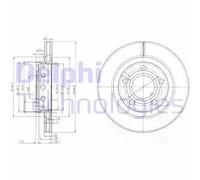 2x Disco de freno ventilado BG3525 DELPHI para AUDI V8 100 C4 Avant A6 C4 A8 D2