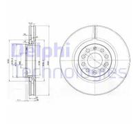 2x Disco de freno ventilado BG3714 DELPHI para AUDI SEAT