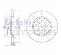 DELPHI BG3716 Disco de freno