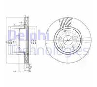 2x Disco de freno ventilado BG3756 DELPHI para MERCEDES-BENZ CLASE E CLS