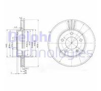 Delphi Disco de freno BG3792 delantero ventilado Ø278 mm 2 piezas