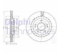 2x Disco de freno ventilado BG3814 DELPHI para MITSUBISHI PAJERO PININ I