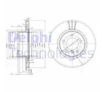 DELPHI BG3870 Disco de freno