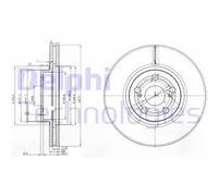 Delphi – Disco de freno BG3913 ventilado 2x para Toyota Avensis Station Wagon