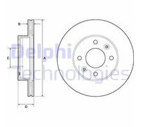 2x Disco de freno ventilado BG3935C DELPHI para KIA HYUNDAI