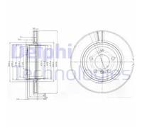 2x Disco de freno ventilado BG3938 DELPHI para BMW X3