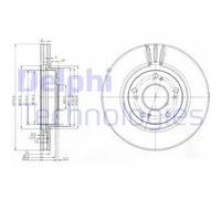 2x Disco de freno ventilado BG3977 DELPHI para HONDA ACCORD VII