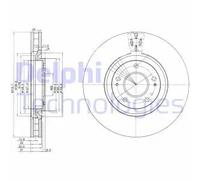 2x Disco de freno ventilado BG3988 DELPHI para MITSUBISHI LANCER VI LANCER VII