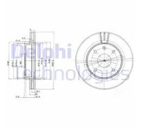 2x Disco de freno ventilado BG4003 DELPHI para CHEVROLET DAEWOO