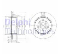 Discos de freno DELPHI BG4024 trasero, ventilado , 2 Pieza