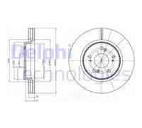 2x Disco de freno ventilado BG4250C DELPHI para HONDA CR-V III CR-V IV