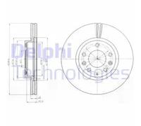 2x Disco de freno ventilado BG4255C DELPHI para MAZDA 6 Hatchback 6 Sedán