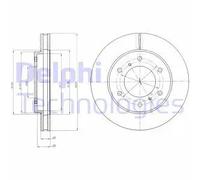 2x Disco de freno ventilado BG4257 DELPHI para MITSUBISHI FIAT
