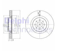 2x Disco de freno ventilado BG4308 DELPHI para ALFA ROMEO MITO