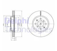 2x Disco de freno ventilado BG4340 DELPHI para SUZUKI SWIFT IV