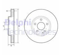 2x Disco de freno ventilado BG4646C DELPHI para MERCEDES-BENZ INFINITI