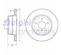 2x Disco de freno ventilado BG4695C DELPHI para BMW 5 5 Touring